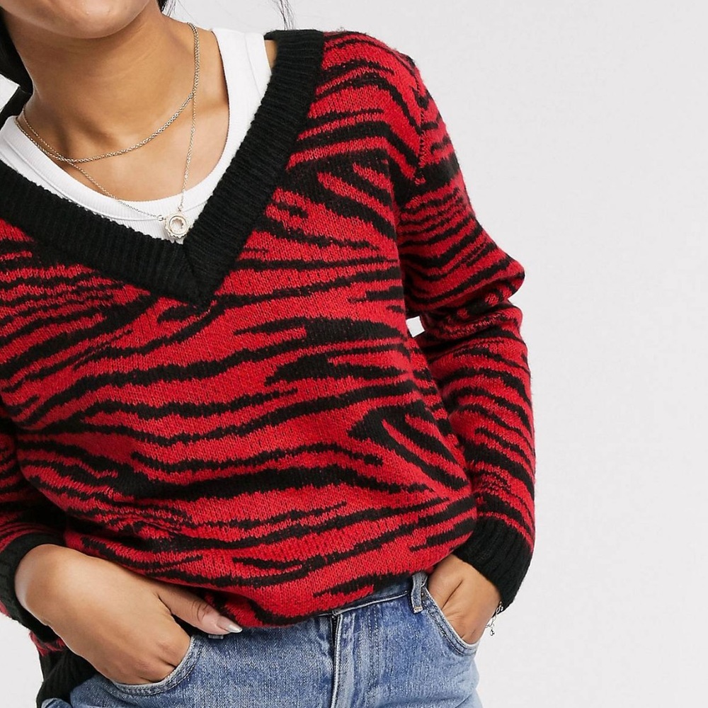 Red Zebra sweater